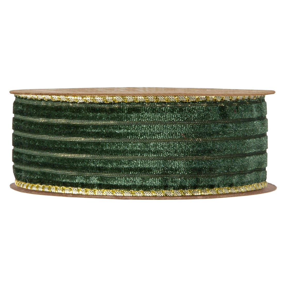 Piovaccari Ruban Velvet Stripes Vert Foncé 40 mm x 10 m – Ruban de Noël en Velours Rayé pour Sapin de Noël, Nœuds et Paquets Cadeaux