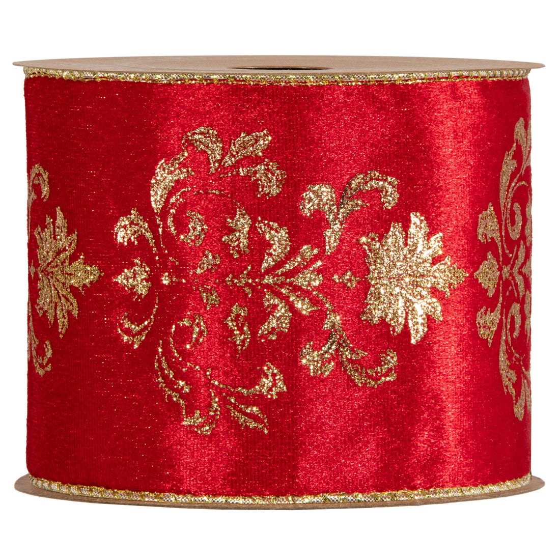 Piovaccari Ruban Lilibeth Rouge 100 mm x 10 m – Ruban décoratif de Noël pour sapin, noeuds et paquets cadeaux