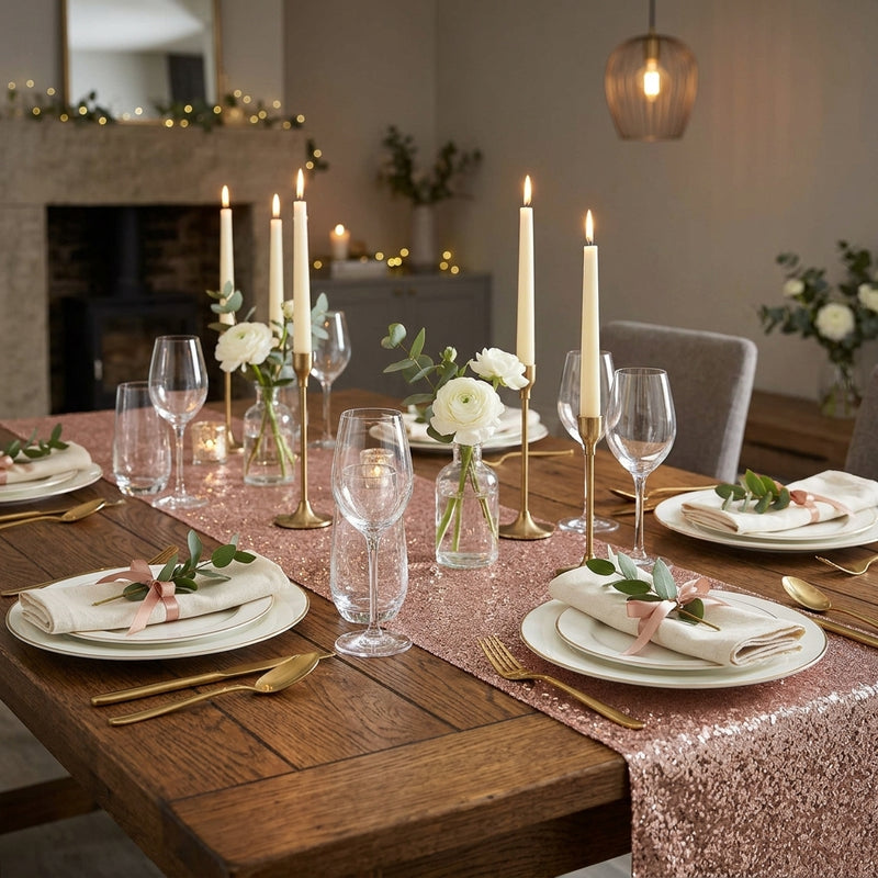 Piovaccari Aurora Sparkle Roll Dark Gold Or Foncé 48x180 cm – Chemin de Table Décoratif de Noël Brillant pour Table, Centre de Table et Décorations de Noël