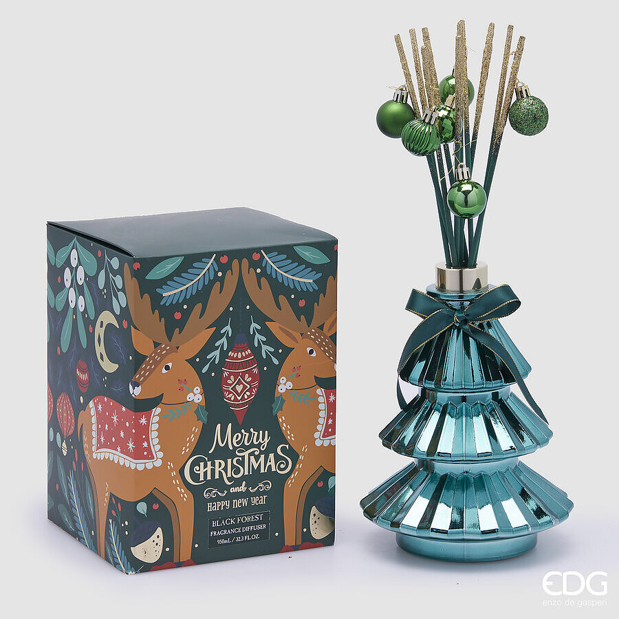 Désodorisant de Noël EDG Enzo De Gasperi, pin joyeux, 950 ml, hauteur 21,5 cm, Forêt-Noire