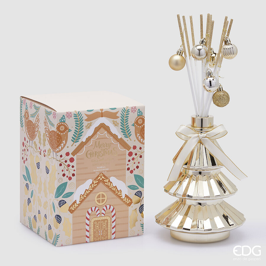 Désodorisant de Noël EDG Enzo De Gasperi, pin joyeux, 950 ml, hauteur 21,5 cm, vanille noire