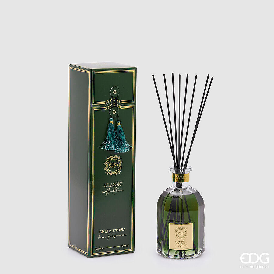 EDG Enzo De Gasperi Classic Bottle Air Freshener 500 Ml H 16 Cm D 8.5 Cm Green Utopia