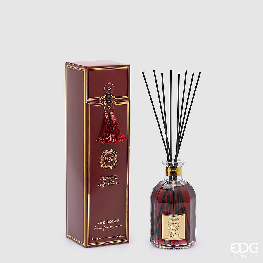 Désodorisant bouteille classique EDG Enzo De Gasperi 500 ml H 16 cm P 8,5 cm Gingembre sauvage