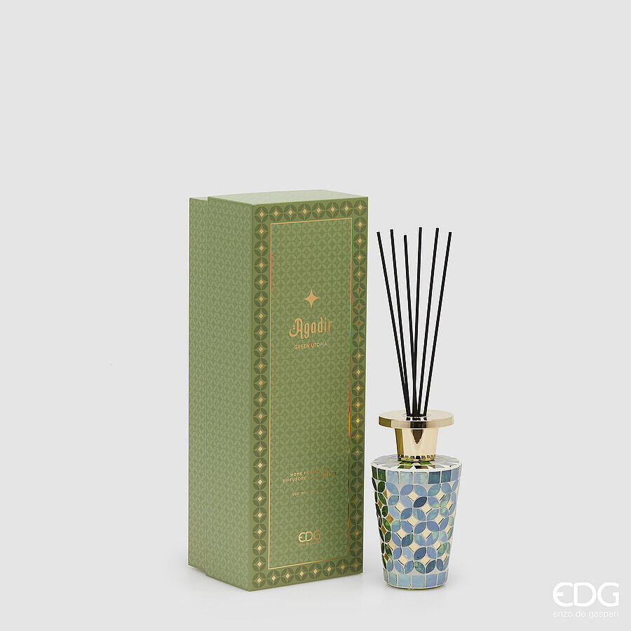 edg enzo de gasperi edg enzo de gasperi profumatore bottiglia agadir 300 ml h 175 cm d 9 cm green utopia ean 8059824465337