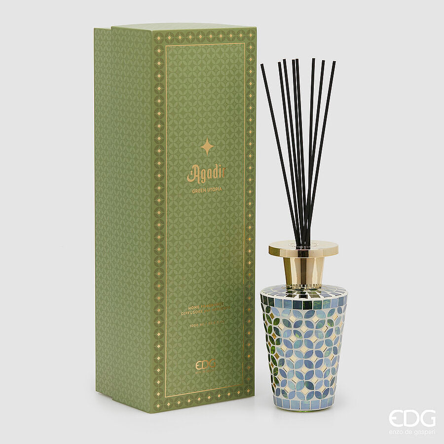 edg enzo de gasperi edg enzo de gasperi profumatore bottiglia agadir 1 000 ml h 24 cm d 13 cm green utopia ean 8059824465481