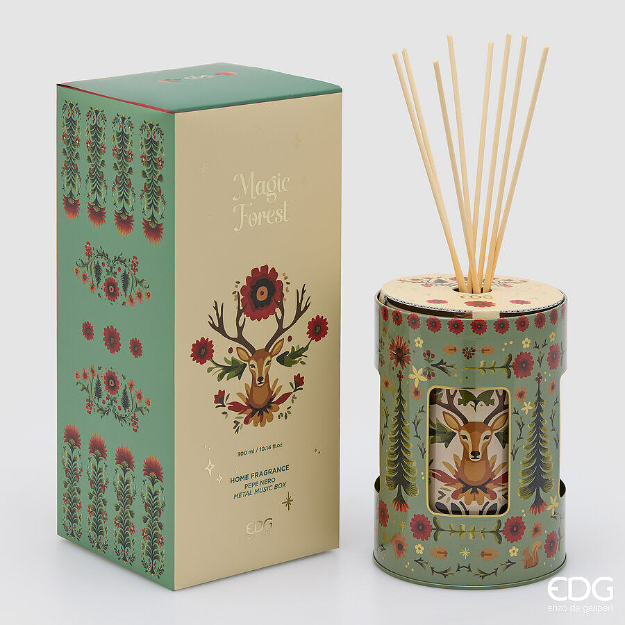 EDG Enzo De Gasperi Diffuseur Flacon Écrin Carillon Black Pepper 300 ml – Idée Cadeau Noël