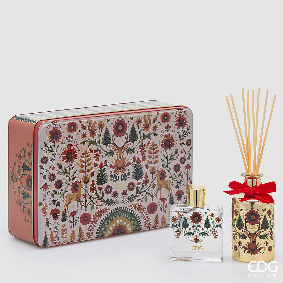 EDG Enzo De Gasperi Set Diffuseur Coffret Black Pepper 2 pcs Diffuseur et Spray 200 ml – Diffuseur d'Intérieur Noël