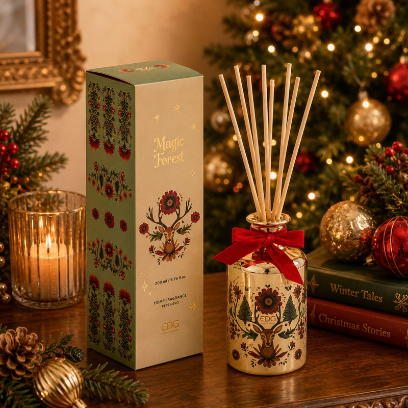 EDG Enzo De Gasperi Diffuseur Flacon Noël 200 ml Black Pepper H15 Ø8 cm – Diffuseur Ambiance