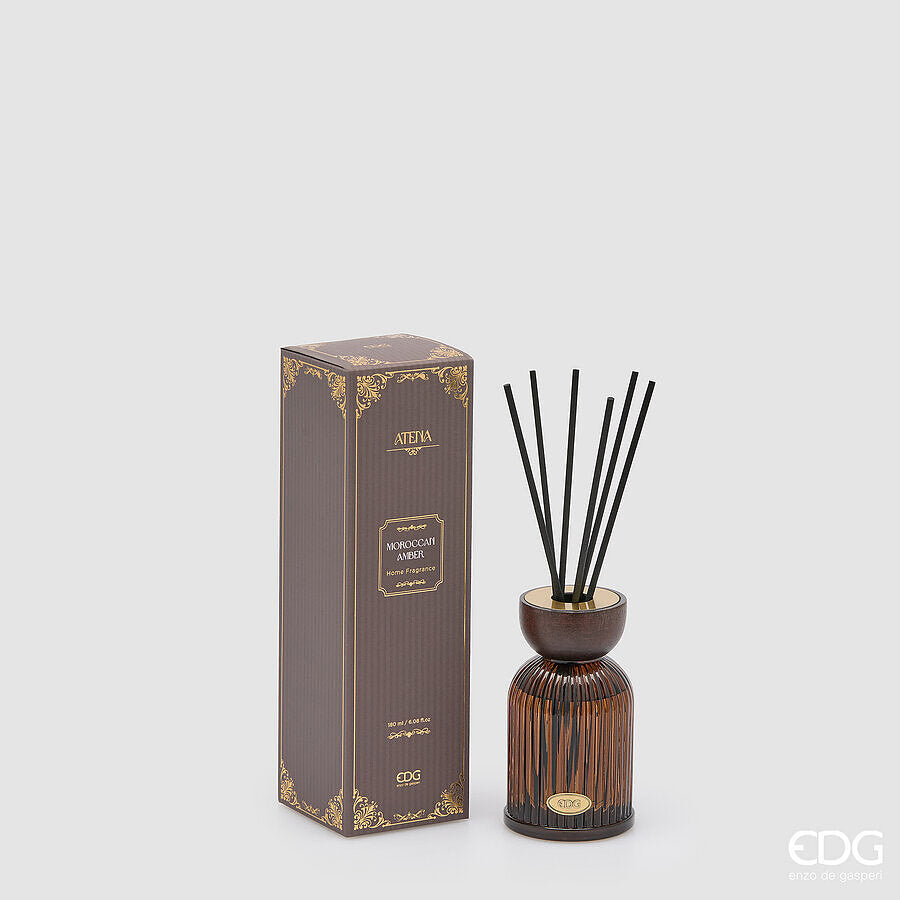 EDG Enzo De Gasperi Diffuseur Bouteille Atena Moroccan Amber 180 ml – Diffuseur Ambiance Festive