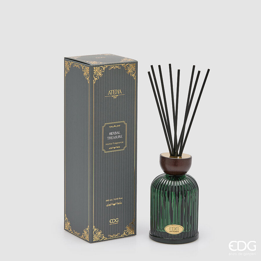 EDG Enzo De Gasperi Diffuseur Bouteille Atena Herbal Treasure 460 ml H16 Ø9 cm – Parfum pour Intérieur