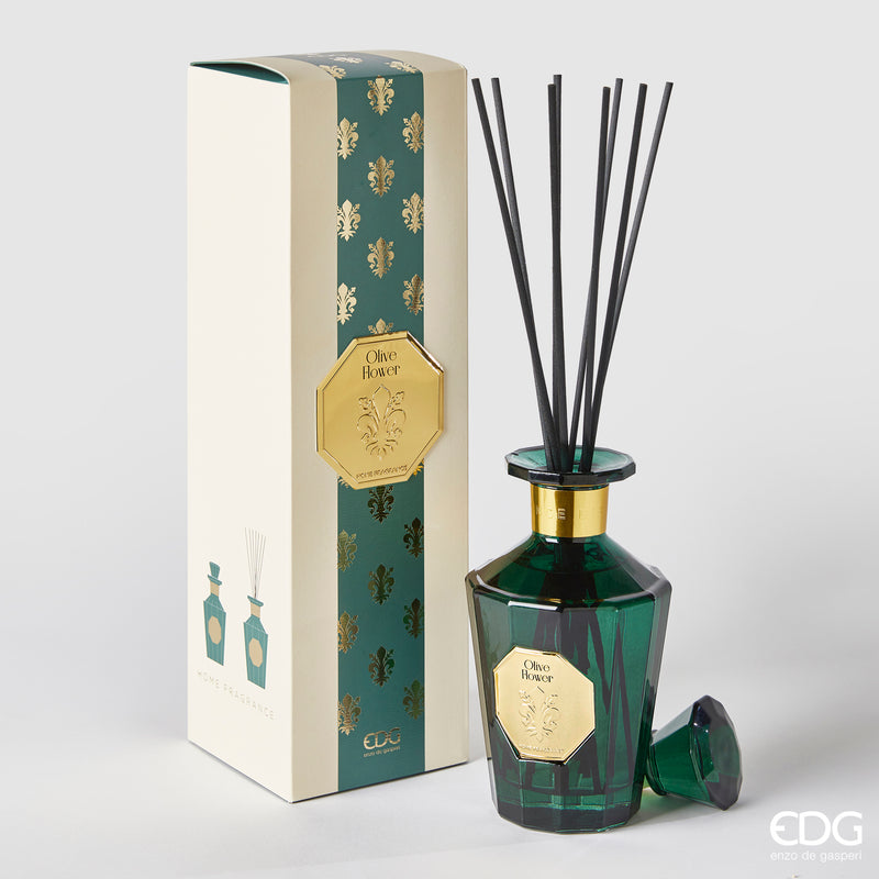 Diffuseur EDG Enzo De Gasperi Goldlily Bouteille H 21 cm 500 ml + Bâtonnets de fleurs d'olivier