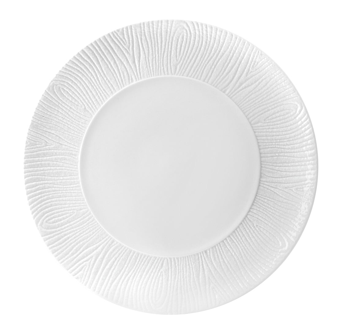 Assiette de service en bois délavé D 31 cm Blanc