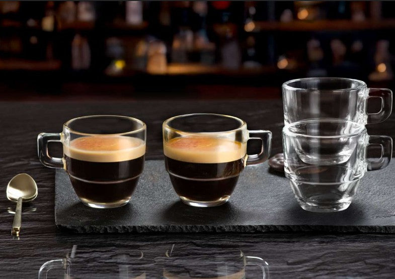 RCR Cristalleria Italiana Tasse empilable Moka Verre 12 Cl Lot de 6