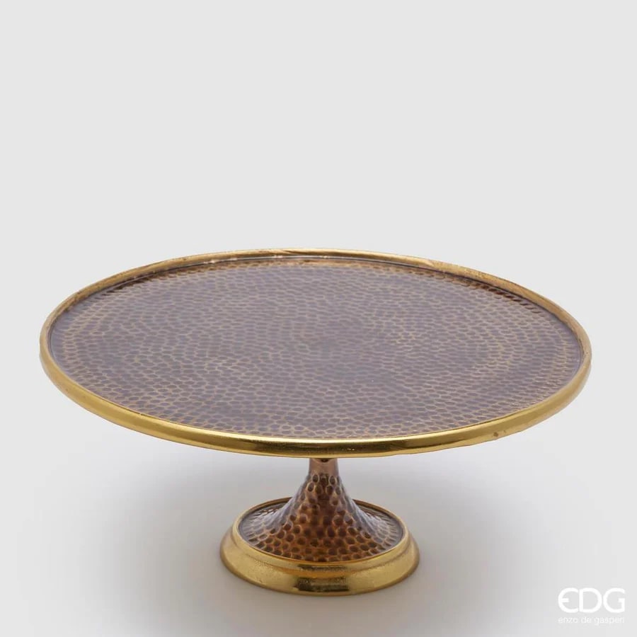 Support de Noël EDG Enzo De Gasperi en métal rond H16 D37 noir or