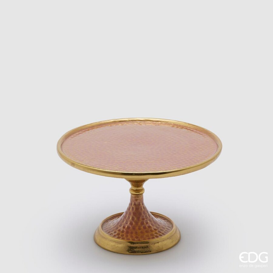Support de Noël EDG Enzo De Gasperi en métal rond H16 D25 rouge or