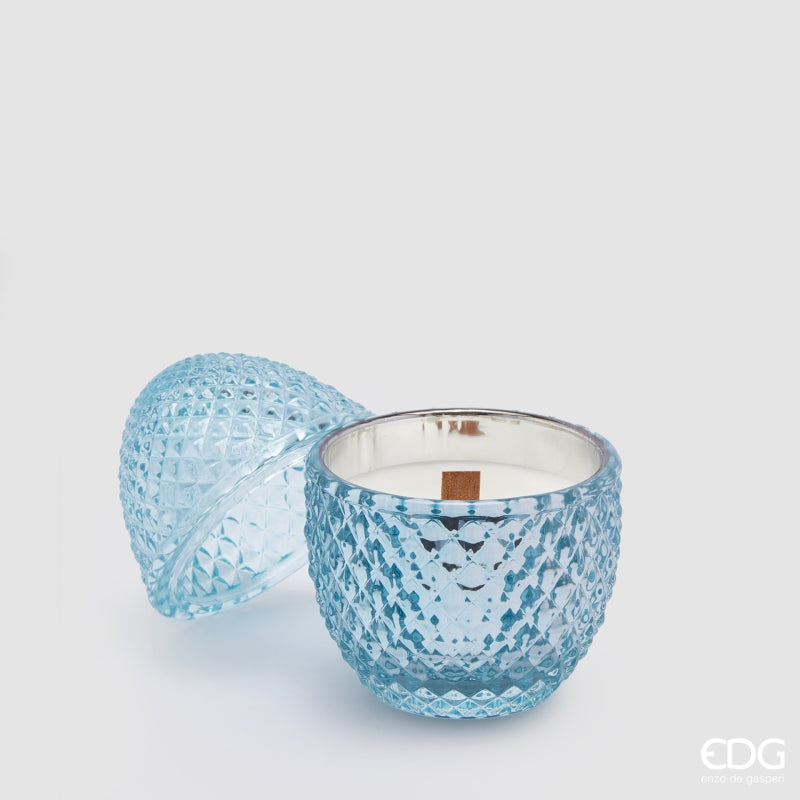 Bougie œuf EDG Enzo De Gasperi L'Ove H 12 cm P 8 cm Nénuphar et rose