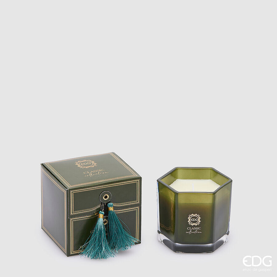 Bougie parfumée classique EDG Enzo De Gasperi H 8,5 cm P 8,5 cm Vert Utopia