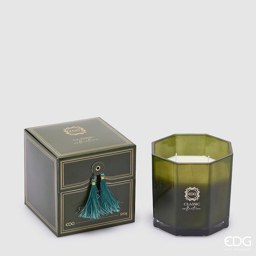 Bougie parfumée classique EDG Enzo De Gasperi H 13 cm P 13 cm Vert Utopia
