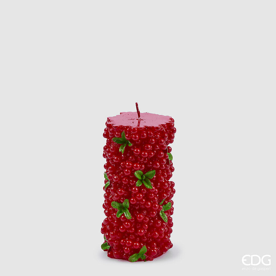 Bougie de Noël EDG Enzo De Gasperi Baies de morve H 14 cm P 7 cm Vert Rouge