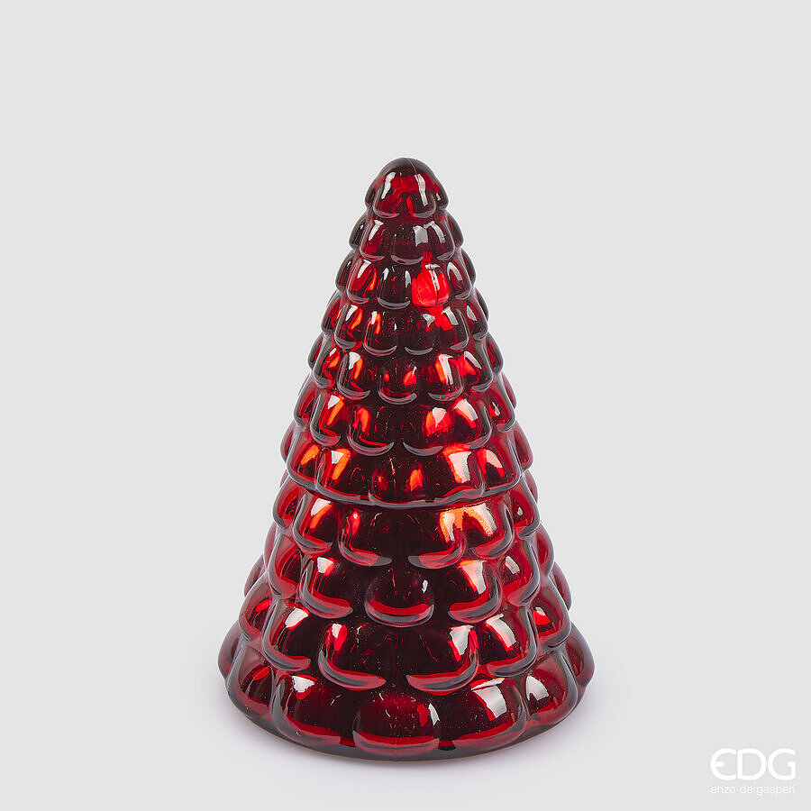 Bougie de Noël EDG Enzo De Gasperi Pin avec vase parfumé H 19 cm P 12 cm Canneberge
