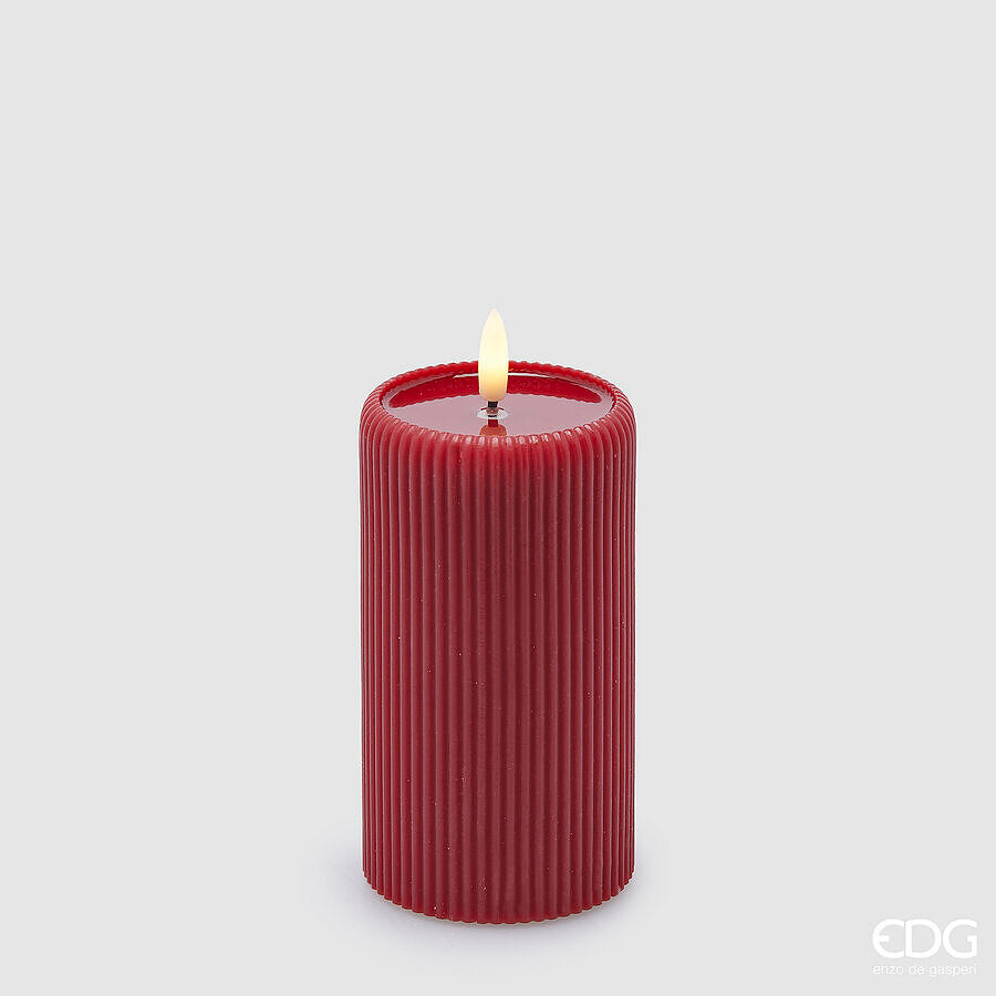 Bougie LED Lounge EDG Enzo De Gasperi Snot H 13 cm P 7,5 cm Rouge