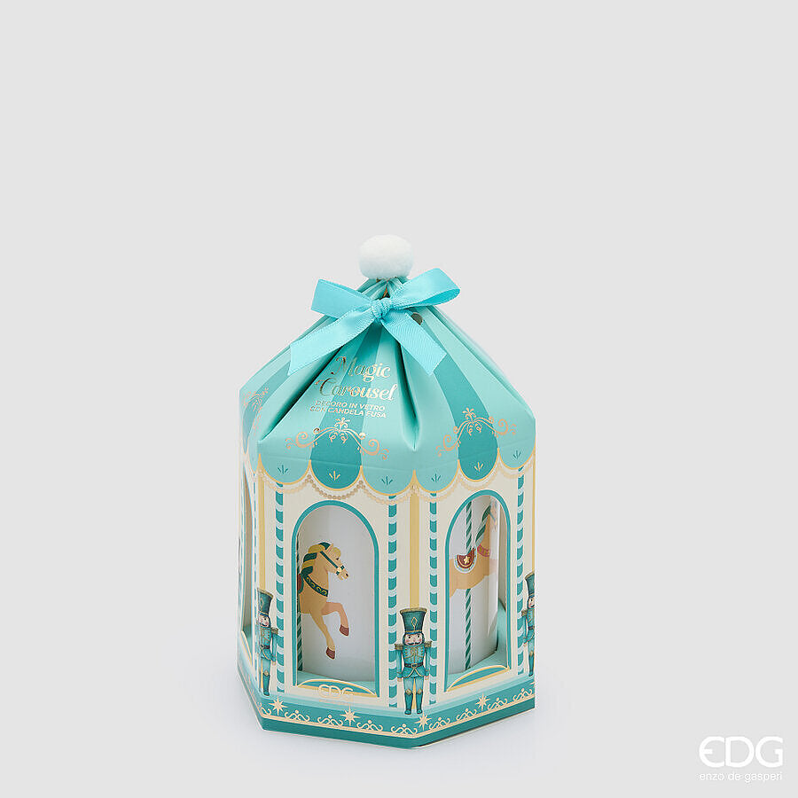 EDG Enzo De Gasperi Bougie Parfumée Manège Carrousel White Musk H9 Ø8 cm – Décoration de Noël