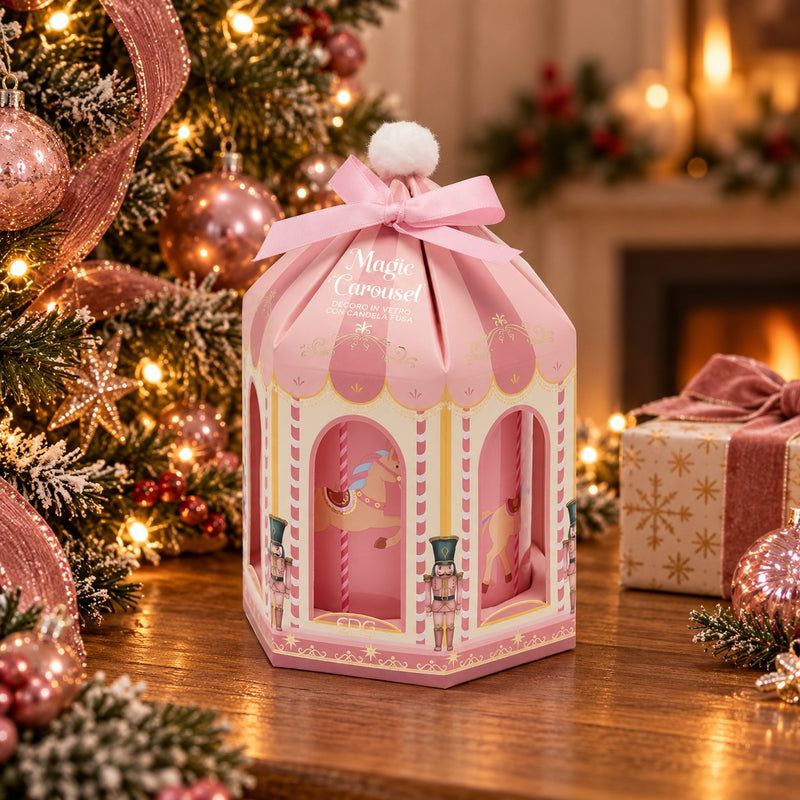 EDG Enzo De Gasperi Bougie Parfumée Giostra Carosello Cardamom Snaps H9 Ø8 cm – Décoration de Noël