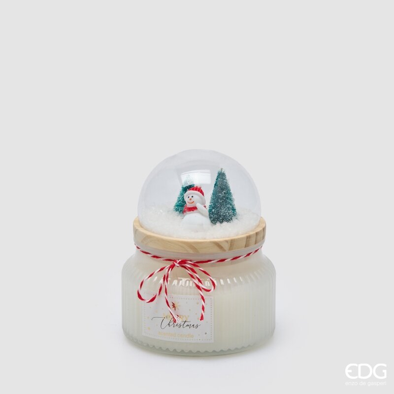 EDG Enzo De Gasperi Bougie Noël Dôme Parfumée White Musk H12,5 cm – Décoration de Noël
