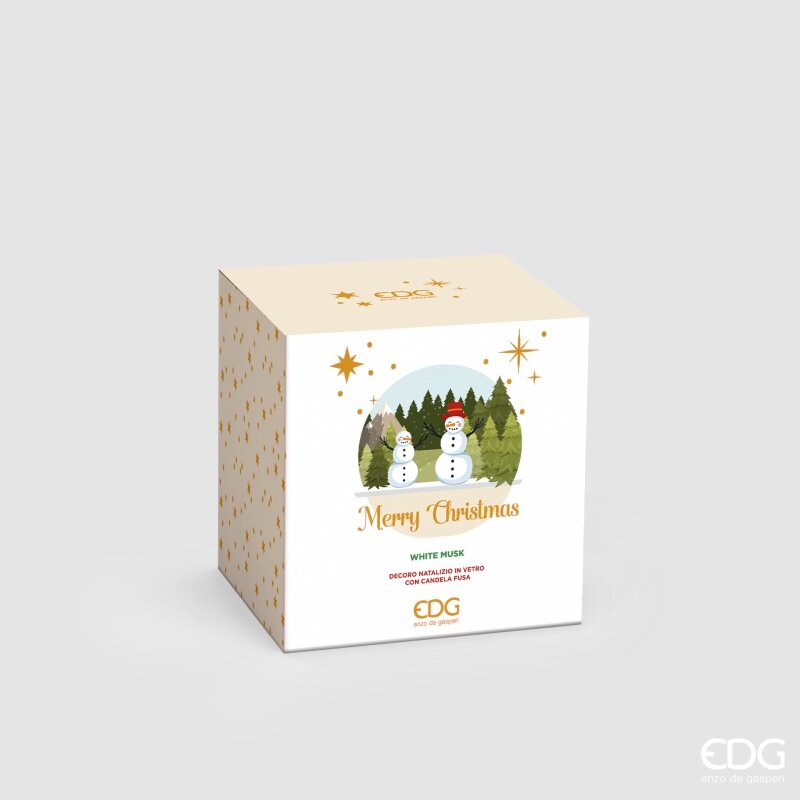 EDG Enzo De Gasperi Bougie Noël Dôme Parfumée White Musk H12,5 cm – Décoration de Noël