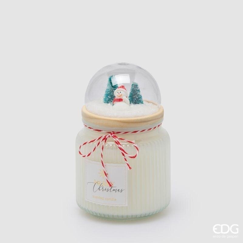 EDG Enzo De Gasperi Bougie Parfumée avec Dôme White Musk H15 Ø10 cm – Décoration de Noël