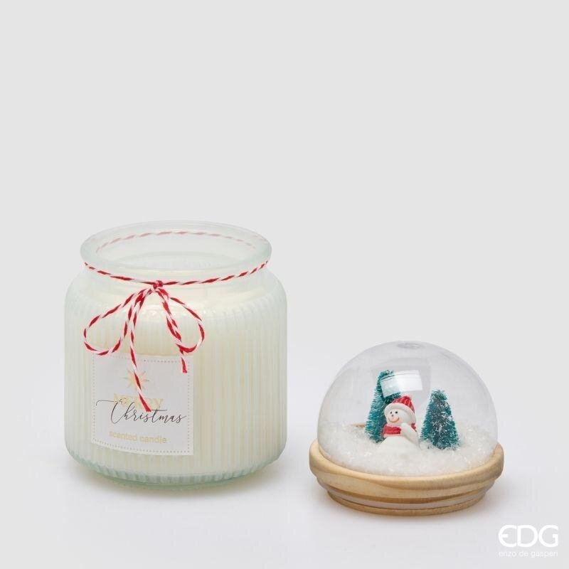 EDG Enzo De Gasperi Bougie Parfumée avec Dôme White Musk H15 Ø10 cm – Décoration de Noël