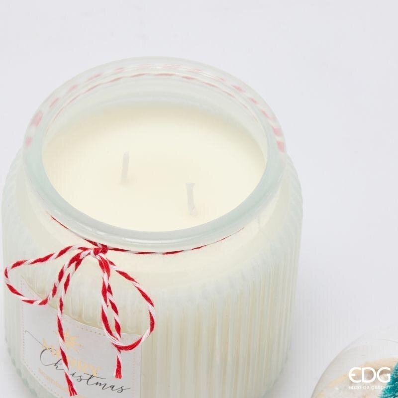 EDG Enzo De Gasperi Bougie Parfumée avec Dôme White Musk H15 Ø10 cm – Décoration de Noël