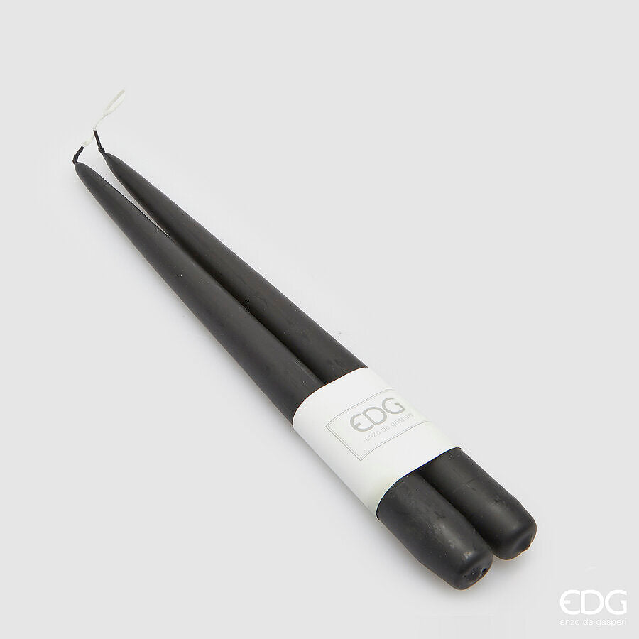 EDG Enzo De Gasperi Ensemble 12 Bougies Tige H30 Ø2,2 cm Noires – Bougies Décoratives