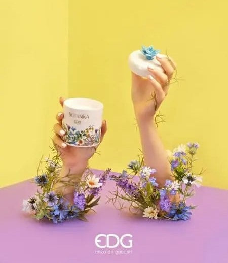 Bougie Botanika EDG Enzo De Gasperi avec Ceram. H 13 cm P 8 cm Terres siciliennes