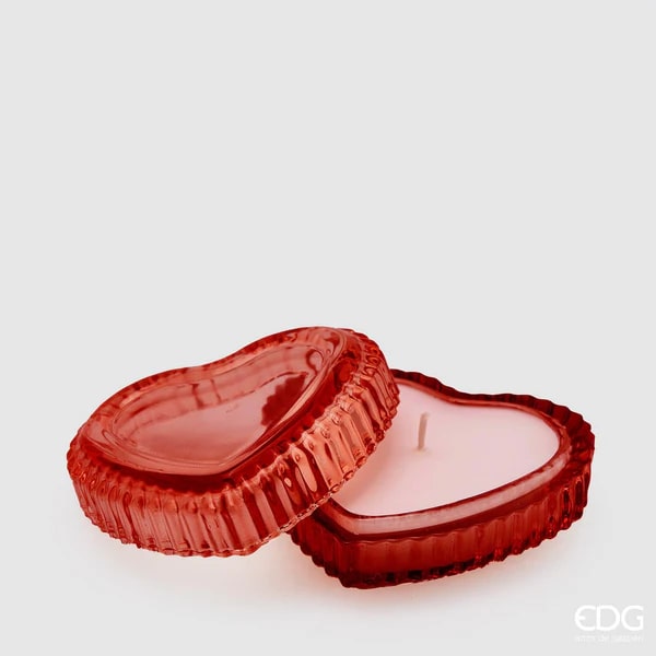 Bougie EDG Enzo De Gasperi Coffre au trésor en forme de cœur H4 D8 Rouge