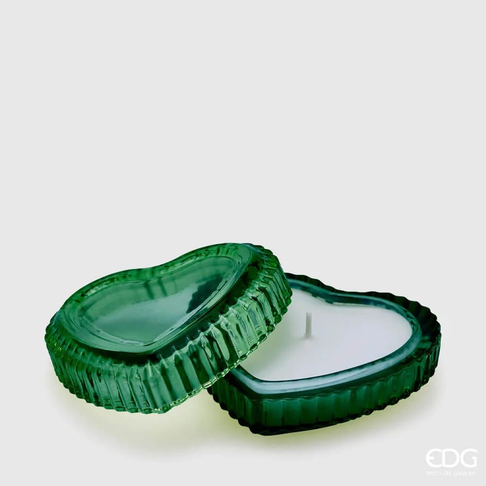 Bougie EDG Enzo De Gasperi Coffre au trésor en forme de cœur H4 D8 Vert