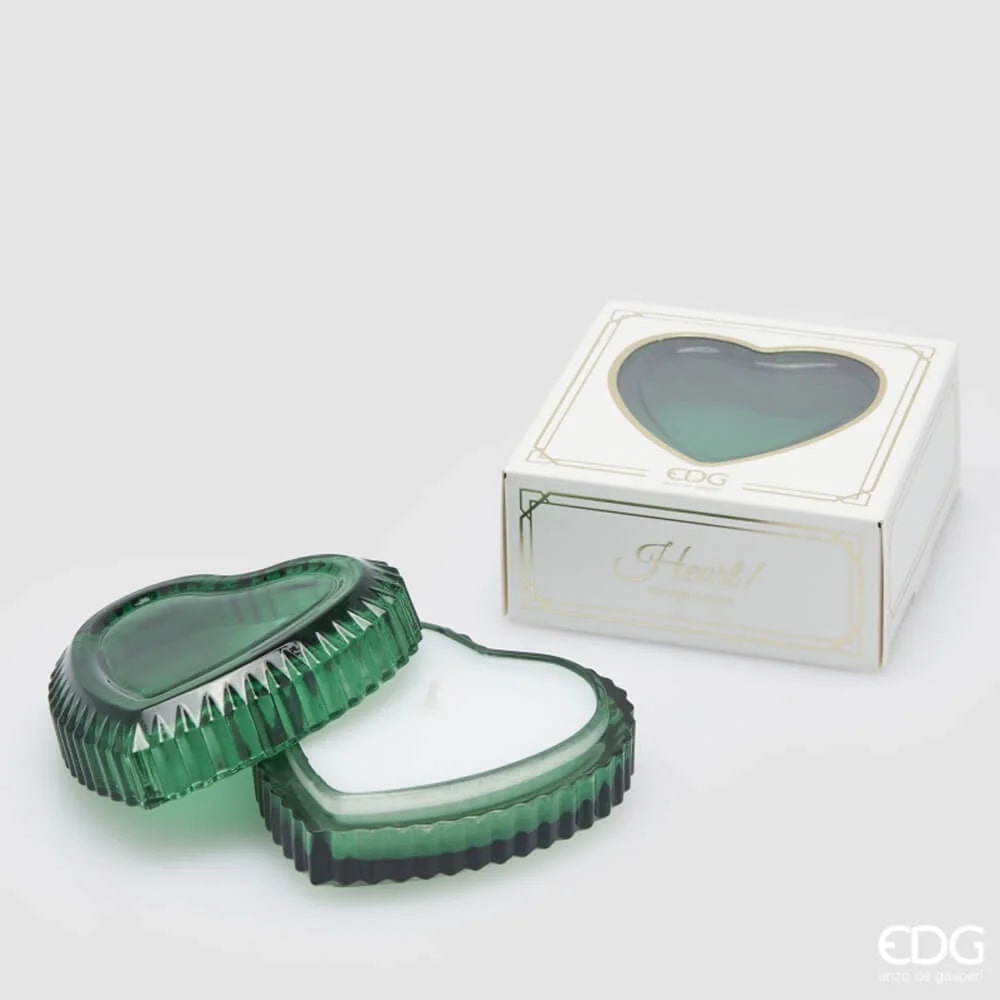 Bougie EDG Enzo De Gasperi Coffre au trésor en forme de cœur H4 D8 Vert