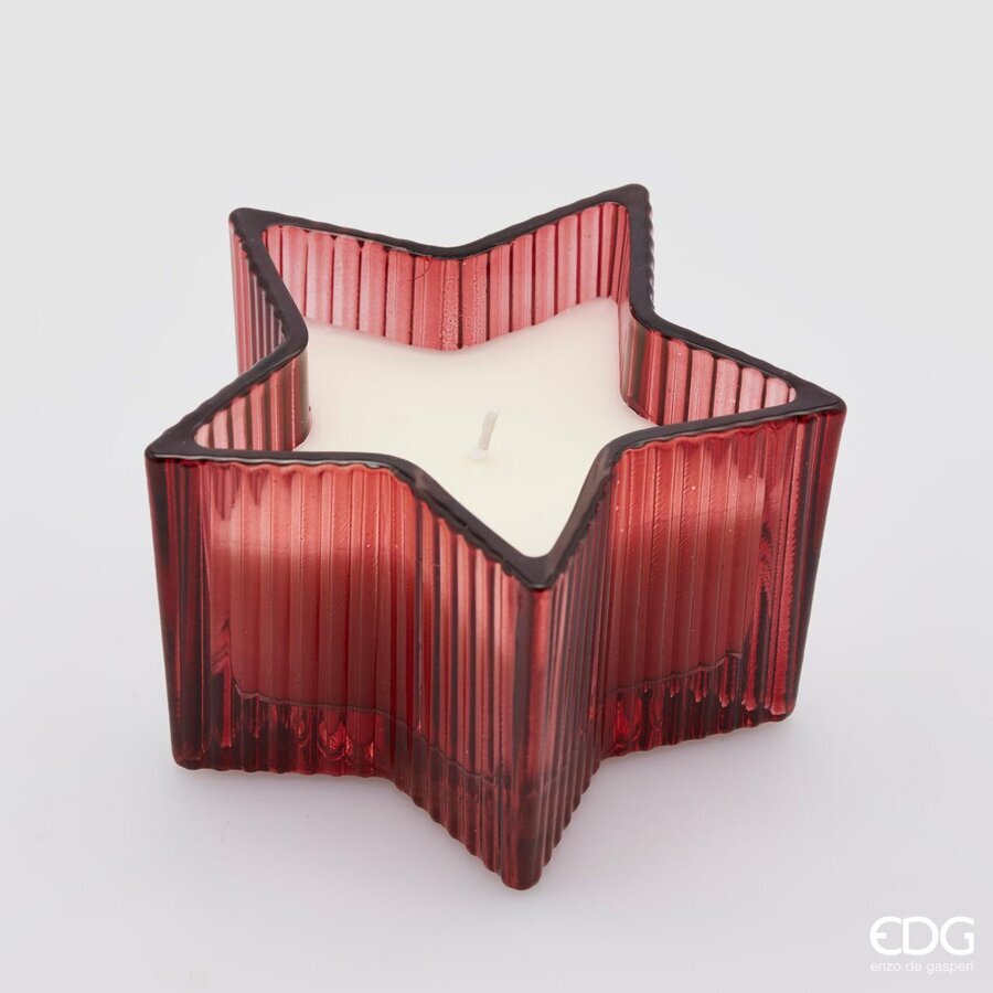 Bougie étoile EDG Enzo De Gasperi H 8 cm P 13,5 cm Coffret cadeau fruits rouges