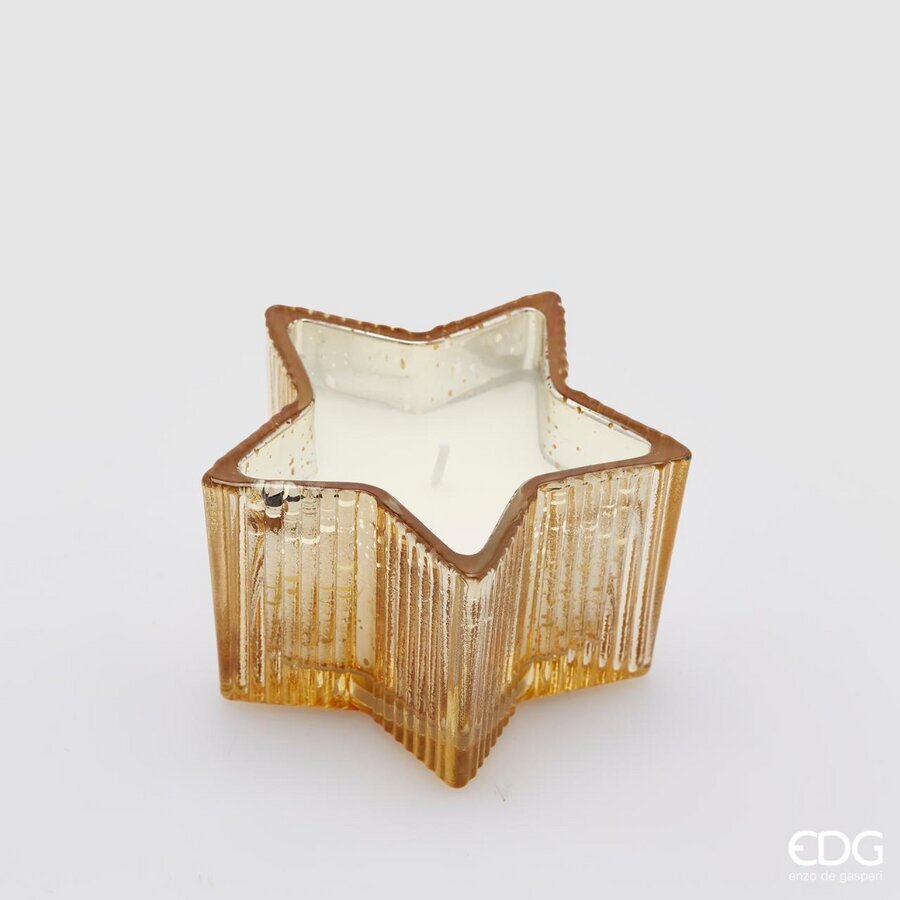 Bougie étoile EDG Enzo De Gasperi H 6,5 cm P 10,5 cm Coffret cadeau ambré