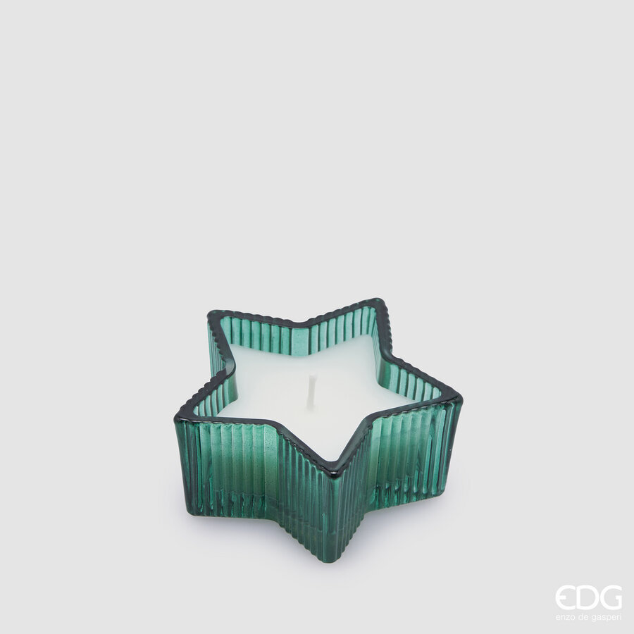 Bougie étoile EDG Enzo De Gasperi H 4 cm P 8,5 cm Coffret cadeau en cèdre