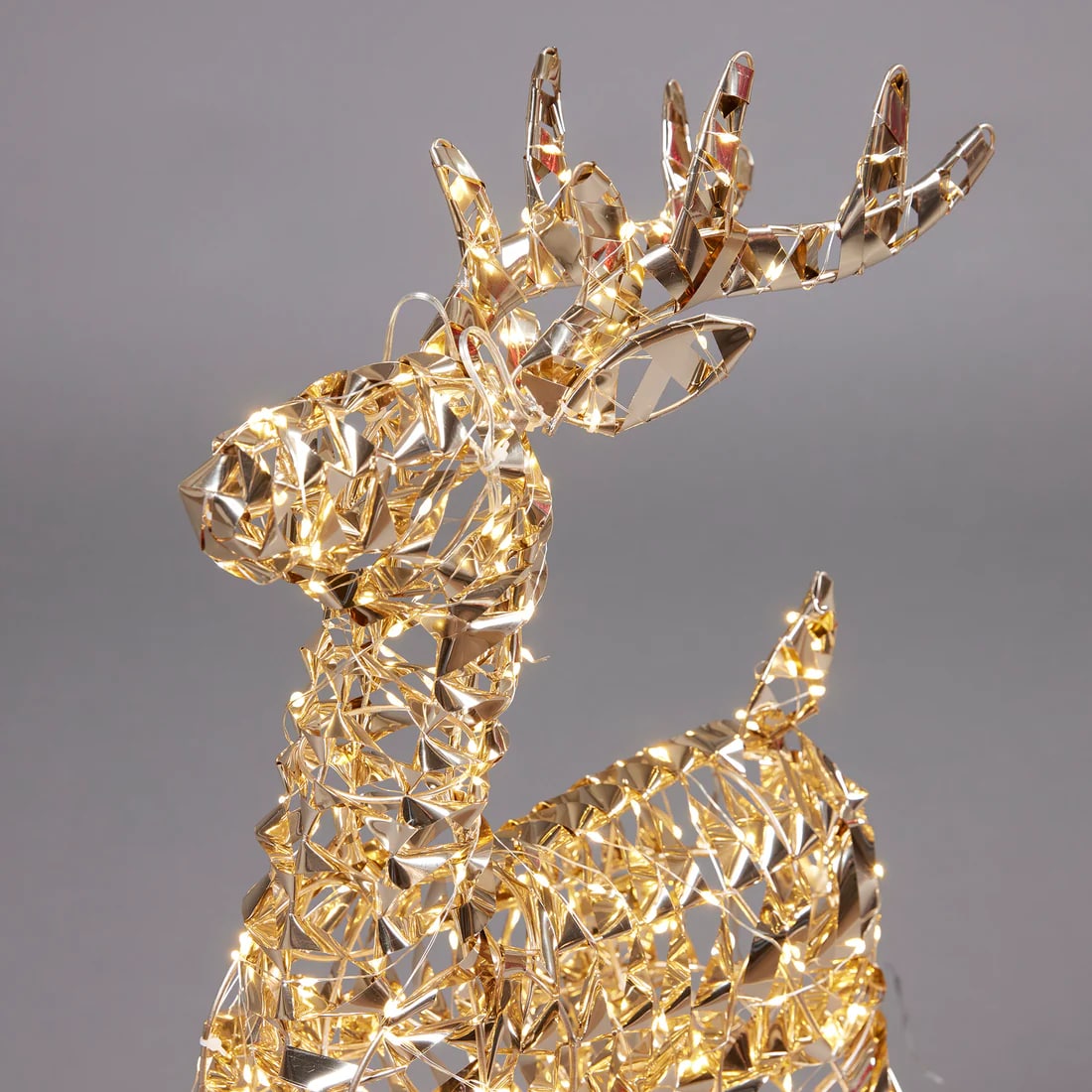 Décoration de Noël EDG Enzo De Gasperi Motif Renne Rayé 600 MicroLed H 90 cm L 50 cm L 19 cm Doré