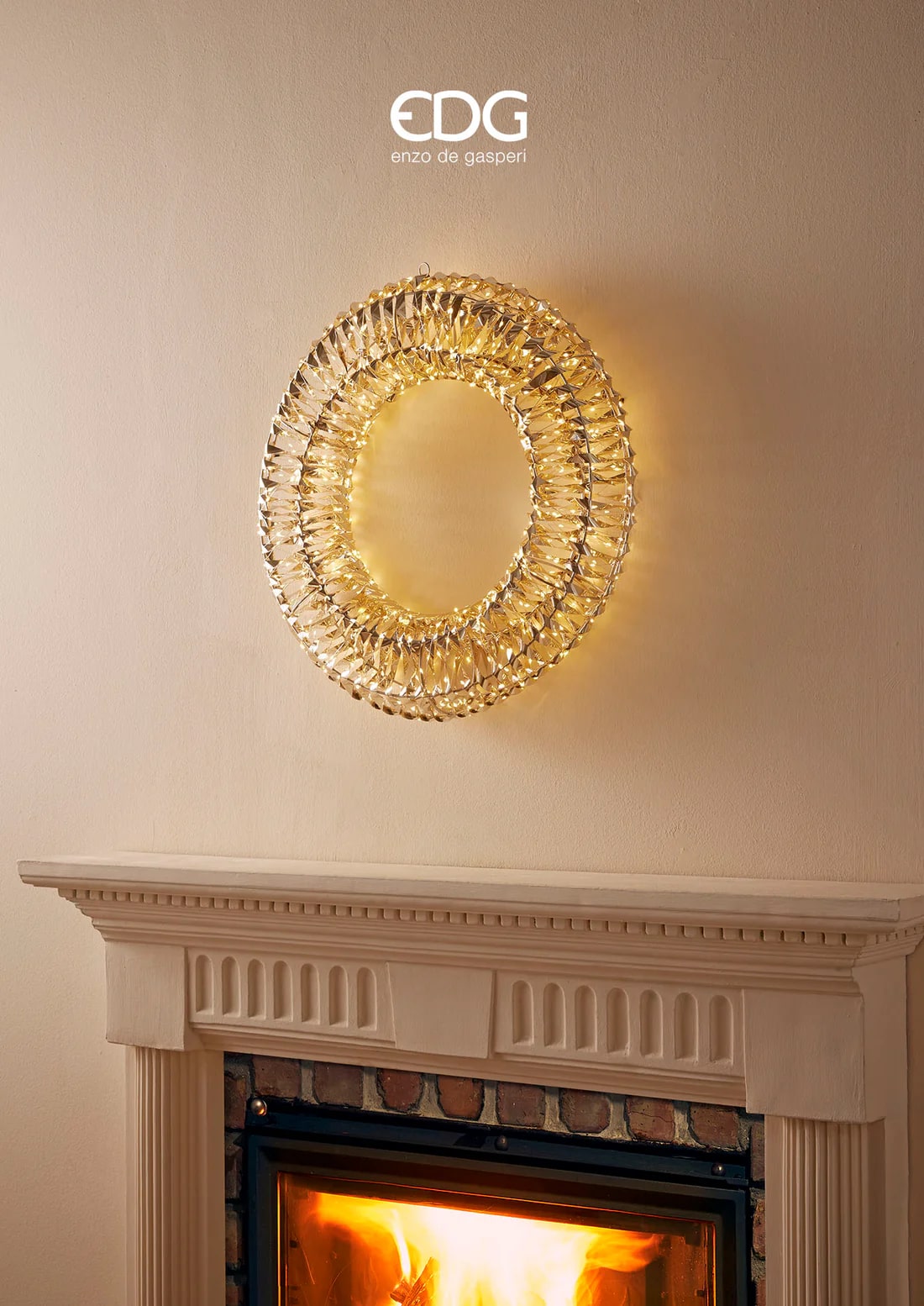 EDG Enzo De Gasperi Corona Christmas Led Stripes 960 MicroLed D 70 Cm Ip 44 Gold