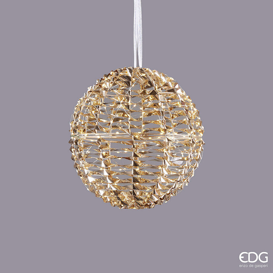 Décoration de Noël EDG Enzo De Gasperi Rayures Sphère 300 MicroLed D 30 Cm IP 44 Or