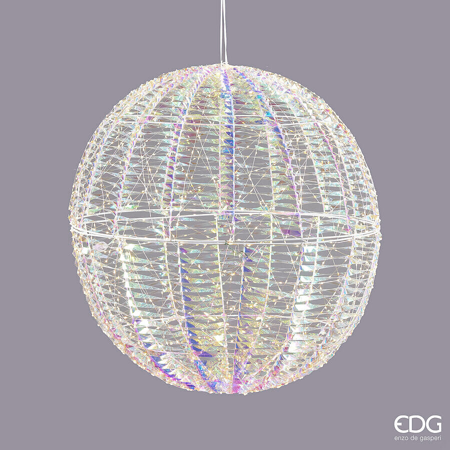 Décoration de Noël EDG Enzo De Gasperi Rayures Sphère 960 MicroLed D 50 Cm IP 44 Naturel