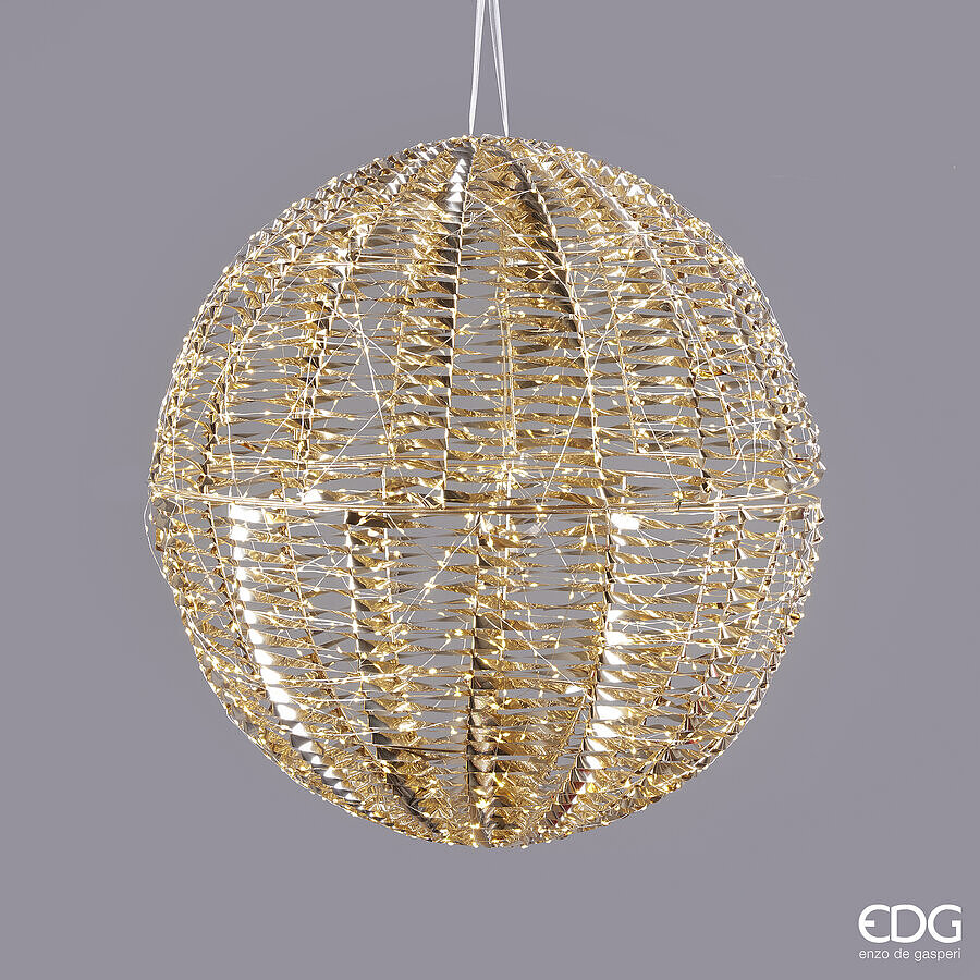 Décoration de Noël EDG Enzo De Gasperi Rayures Sphère 960 MicroLed D 50 Cm IP 44 Or
