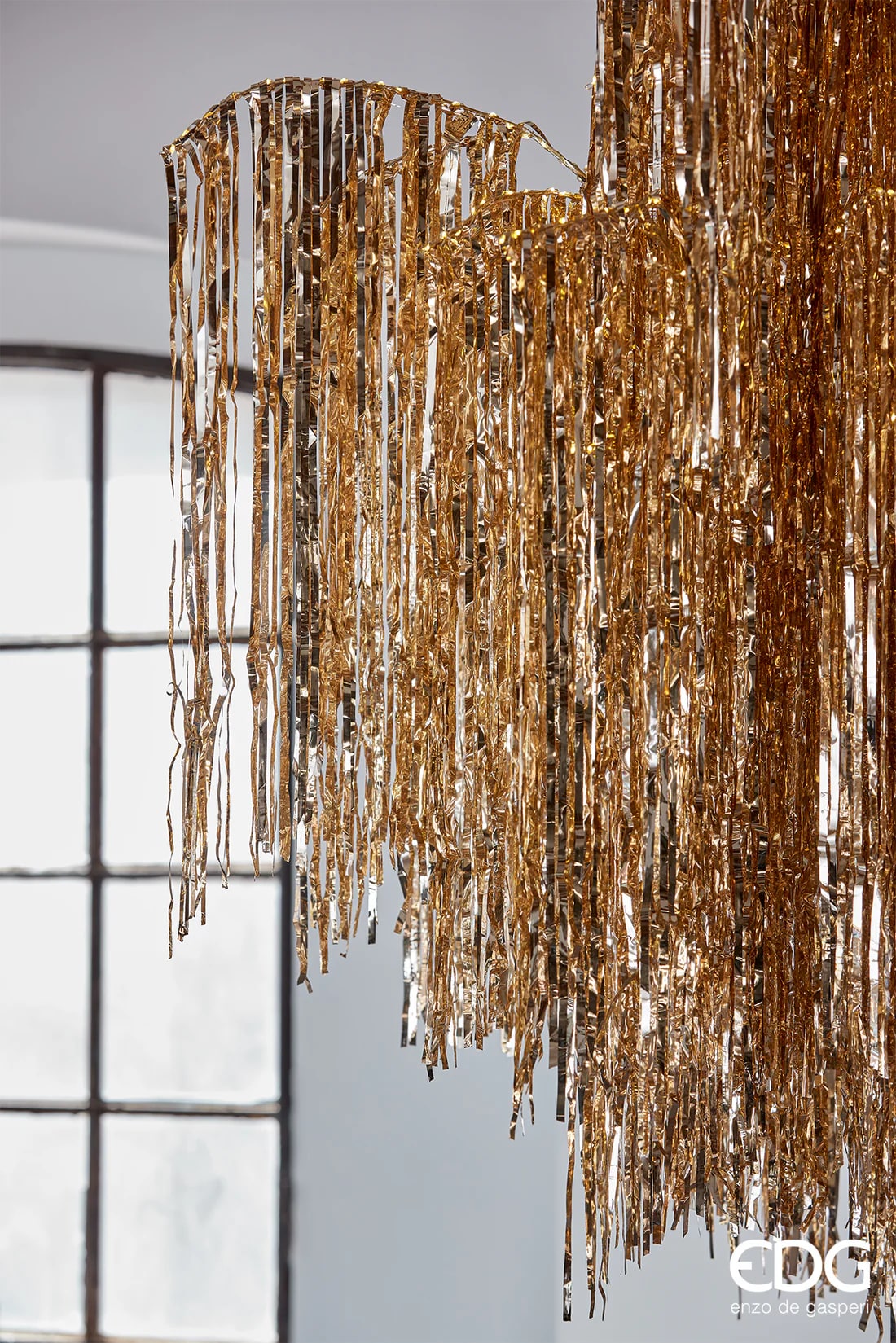 EDG Enzo De Gasperi Christmas Tree Led Fringes 2.160 Microled H 300 Cm D 160 Cm Champagne