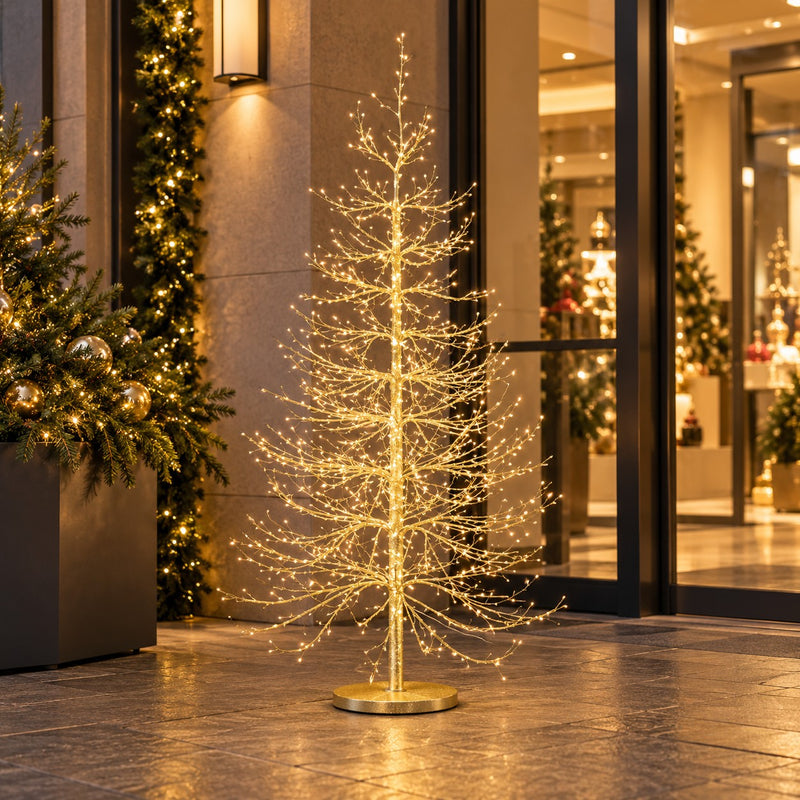 EDG Enzo De Gasperi Sapin de Noël Hêtre Rich 1440 MicroLED H150 Ø105 cm IP44 – Sapin Lumineux pour Extérieur