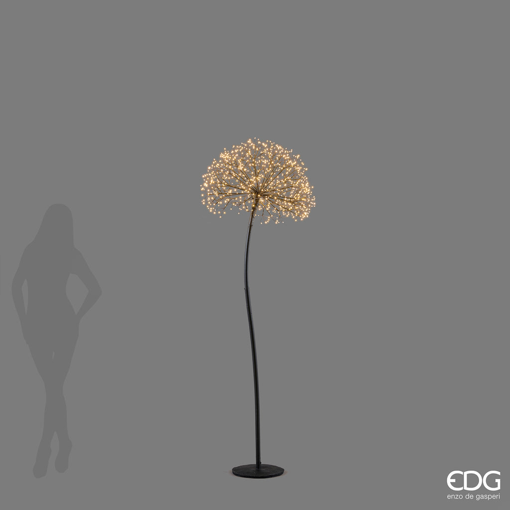 EDG Enzo De Gasperi Décoro Tarassaco Rich Nero 1200 MicroLED H210 Ø60 cm IP44 – Décoration Noël Lumineuse