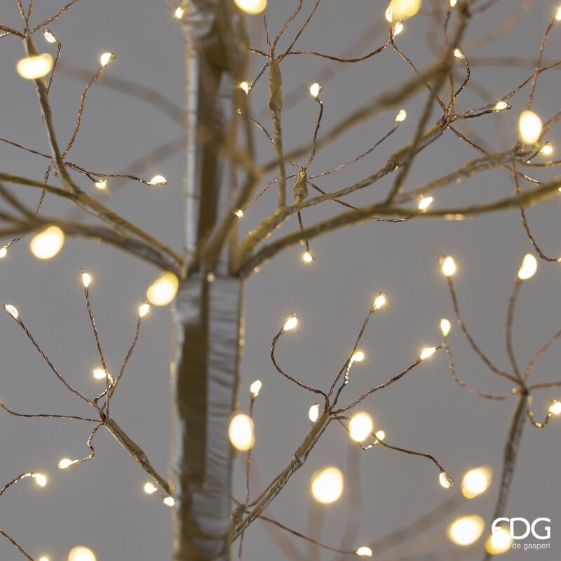 EDG Enzo De Gasperi Sapin de Noël Hêtre Slim 528 LED H120 cm Noir IP44 – Sapin Lumineux de Noël