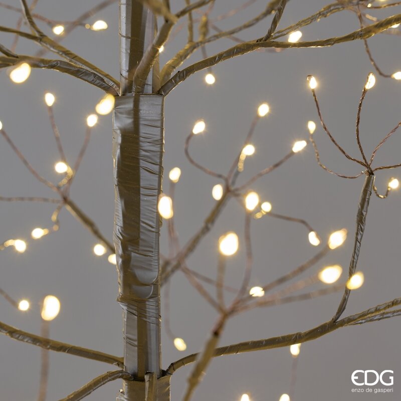 EDG Enzo De Gasperi Sapin de Noël Hêtre Slim 528 LED H120 cm Noir IP44 – Sapin Lumineux de Noël